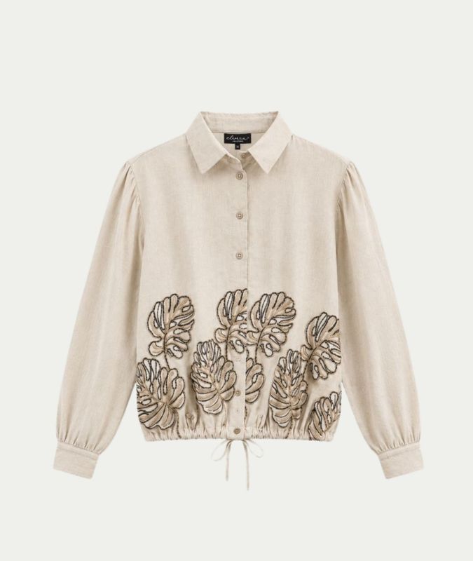 Blouse Josephine Ecru Leaves
