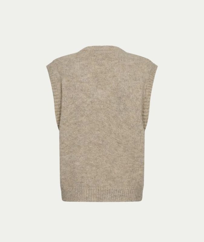 FQGRSLULU-WAISTCOAT Oyster Grey Mel w. Iris Mel