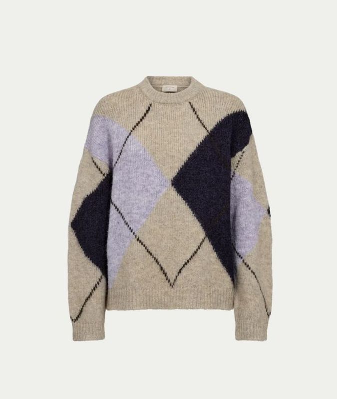 FQGRSLULU-PULLOVER Oyster Grey Mel w. Iris Mel