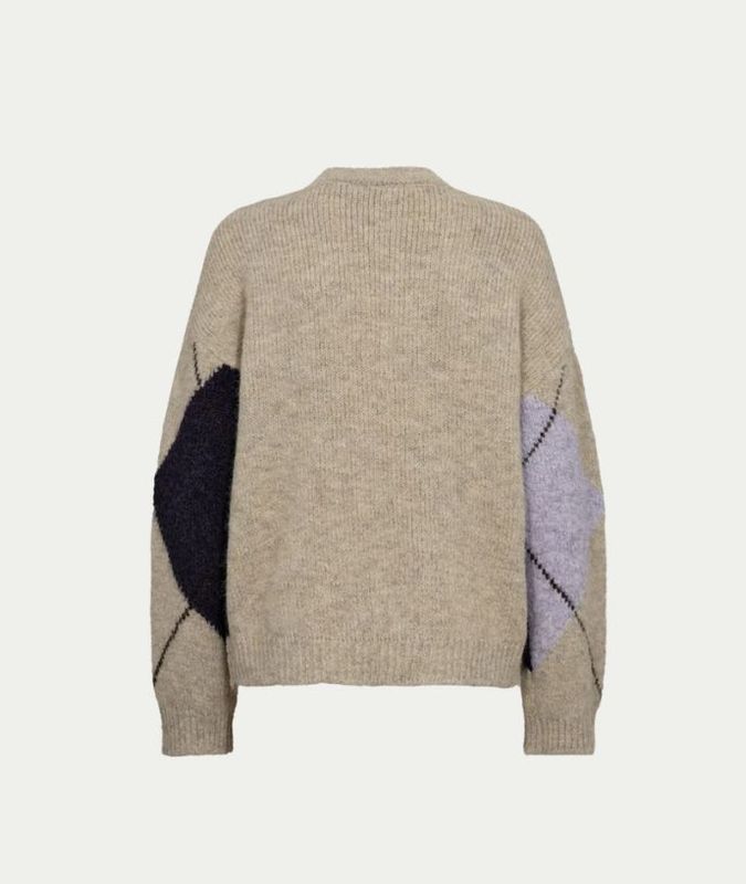 FQGRSLULU-PULLOVER Oyster Grey Mel w. Iris Mel