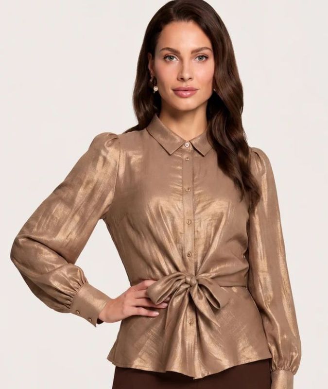 Telia Blouse Glitter Caramel