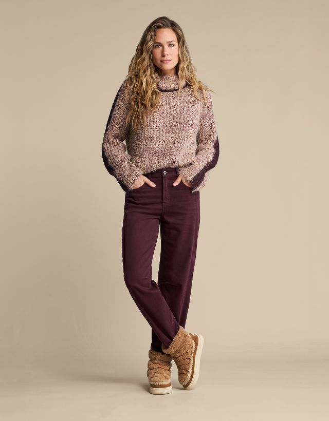 Caitlina side patch tencel twill burgundy