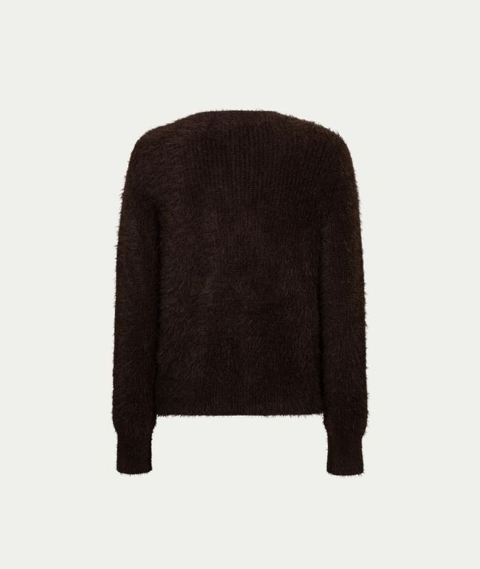 Cardigan fuzzy espresso