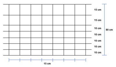 Schapengaas 80 cm hoog, Maasbreedte: 15 cm (8 draads)