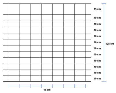 Schapengaas 125 cm hoog, Maasbreedte: 15 cm (13 draads)