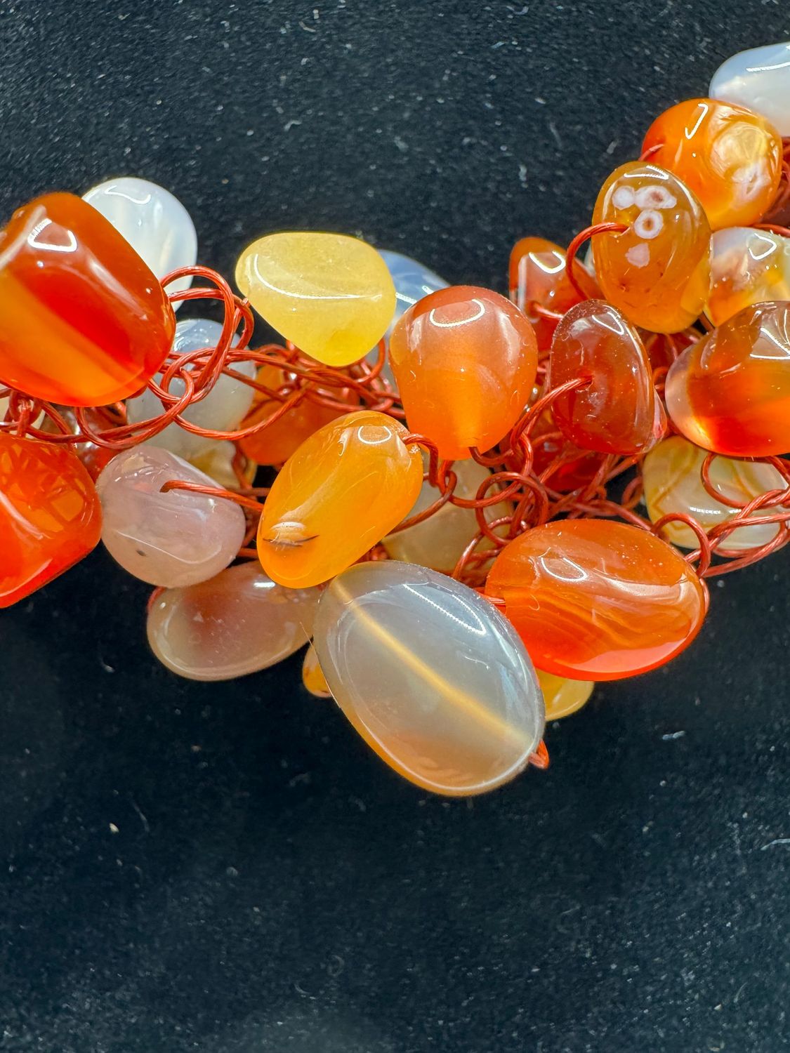 licht en donker oranje Agaat