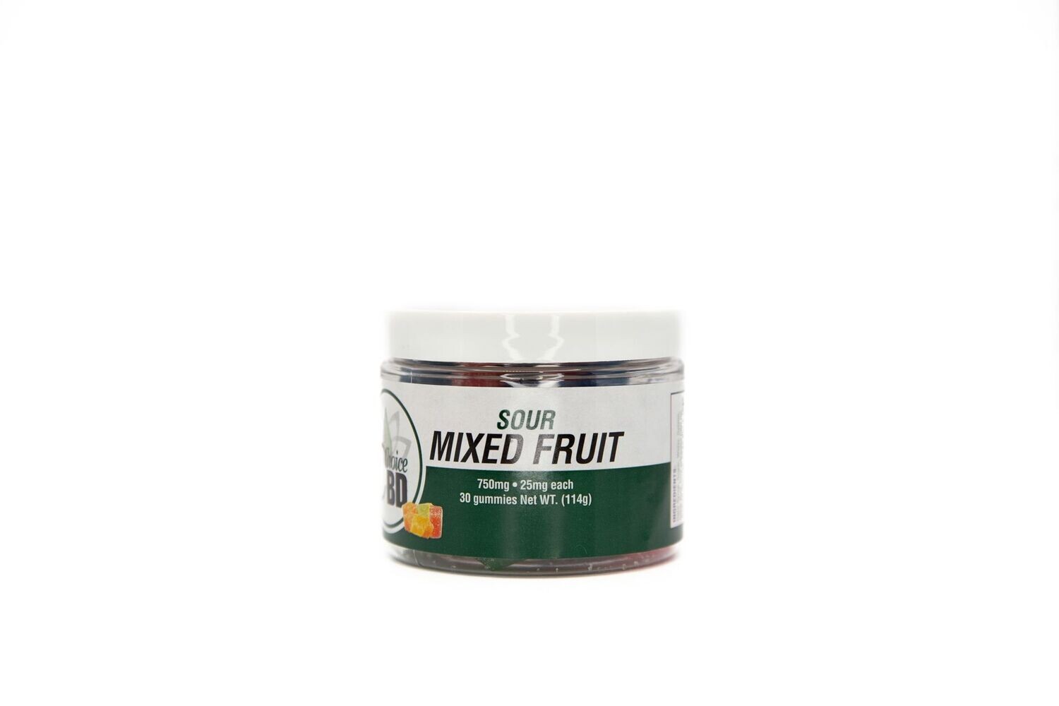 CBD Gummies-Sour Mixed Fruit 750mg 25mg/30pc