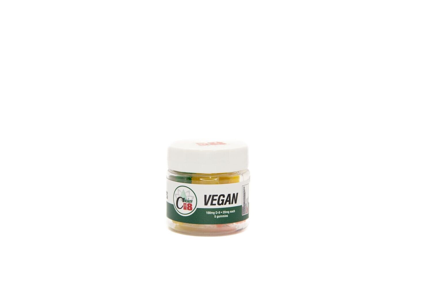 D8 Gummies Vegan Plain-Mixed Fruit 100mg 20mg/5pc