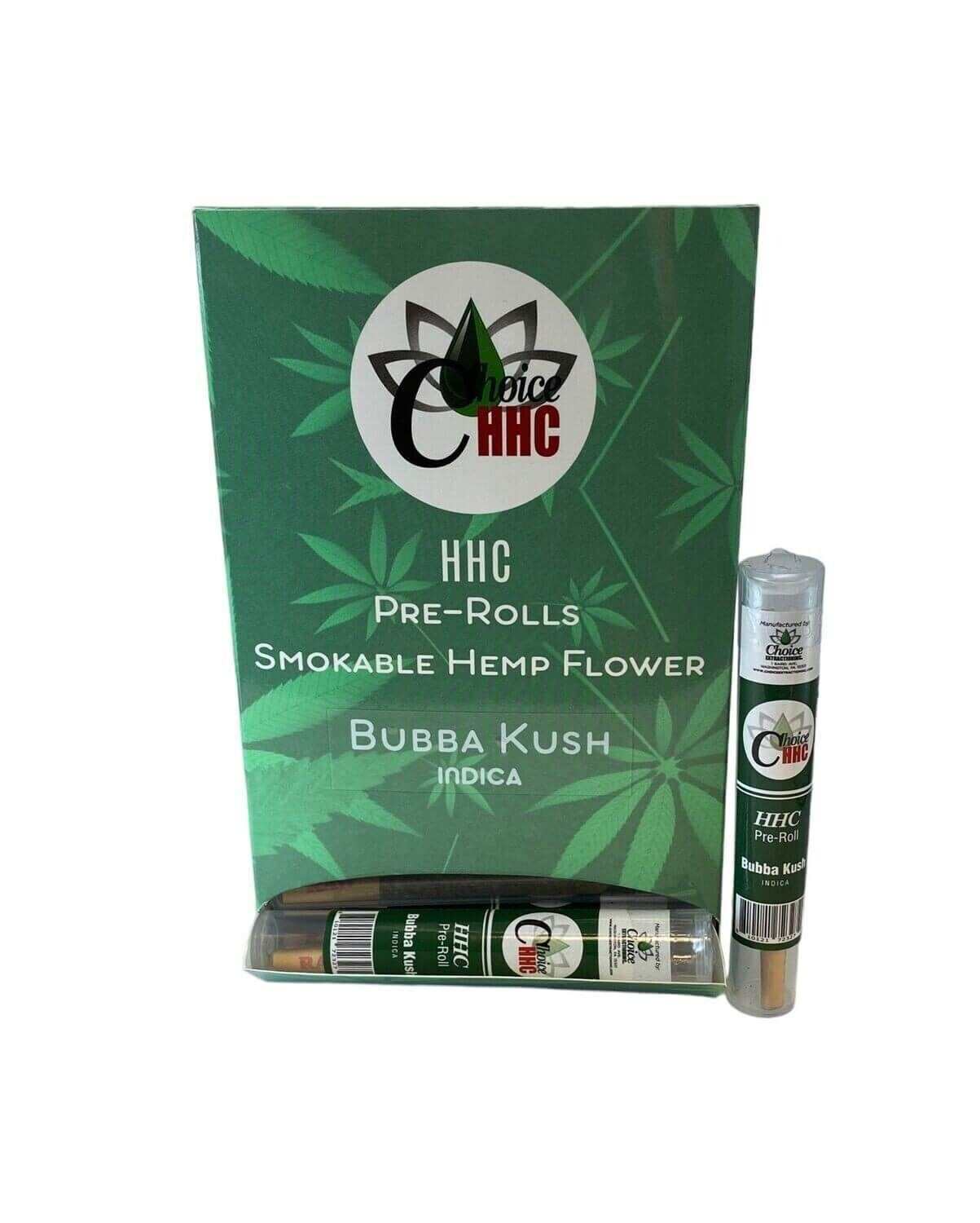 HHC Pre-Roll Carton (20), Bubba Kush, Indica