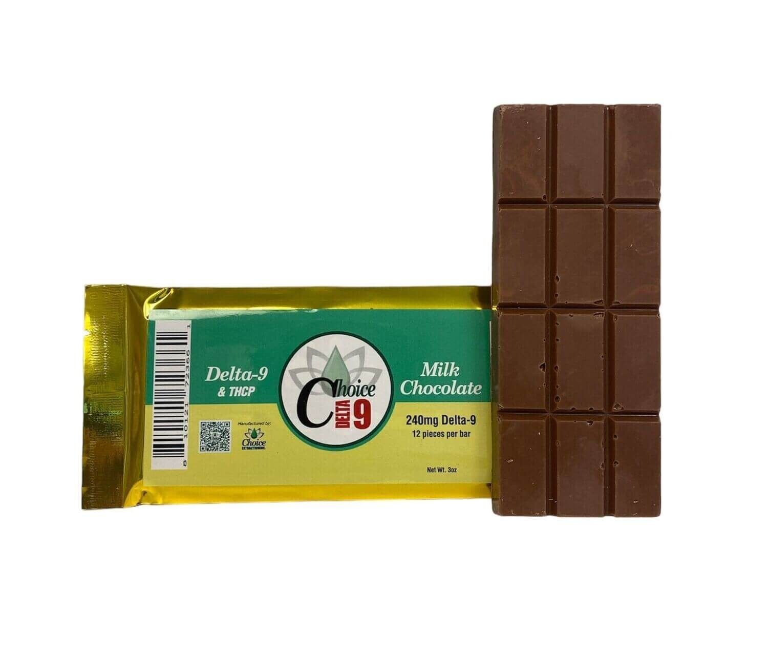 Delta-9 + THCP Chocolate Bar - 240mg TOTAL, 20mg Per Piece