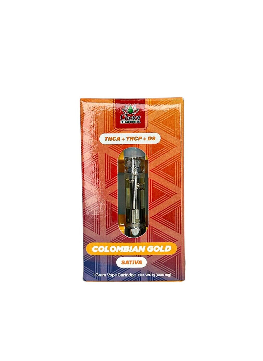 THCA + THCP + D8, Live Resin Colombian Gold Vape Cart 1ML – SATIVA