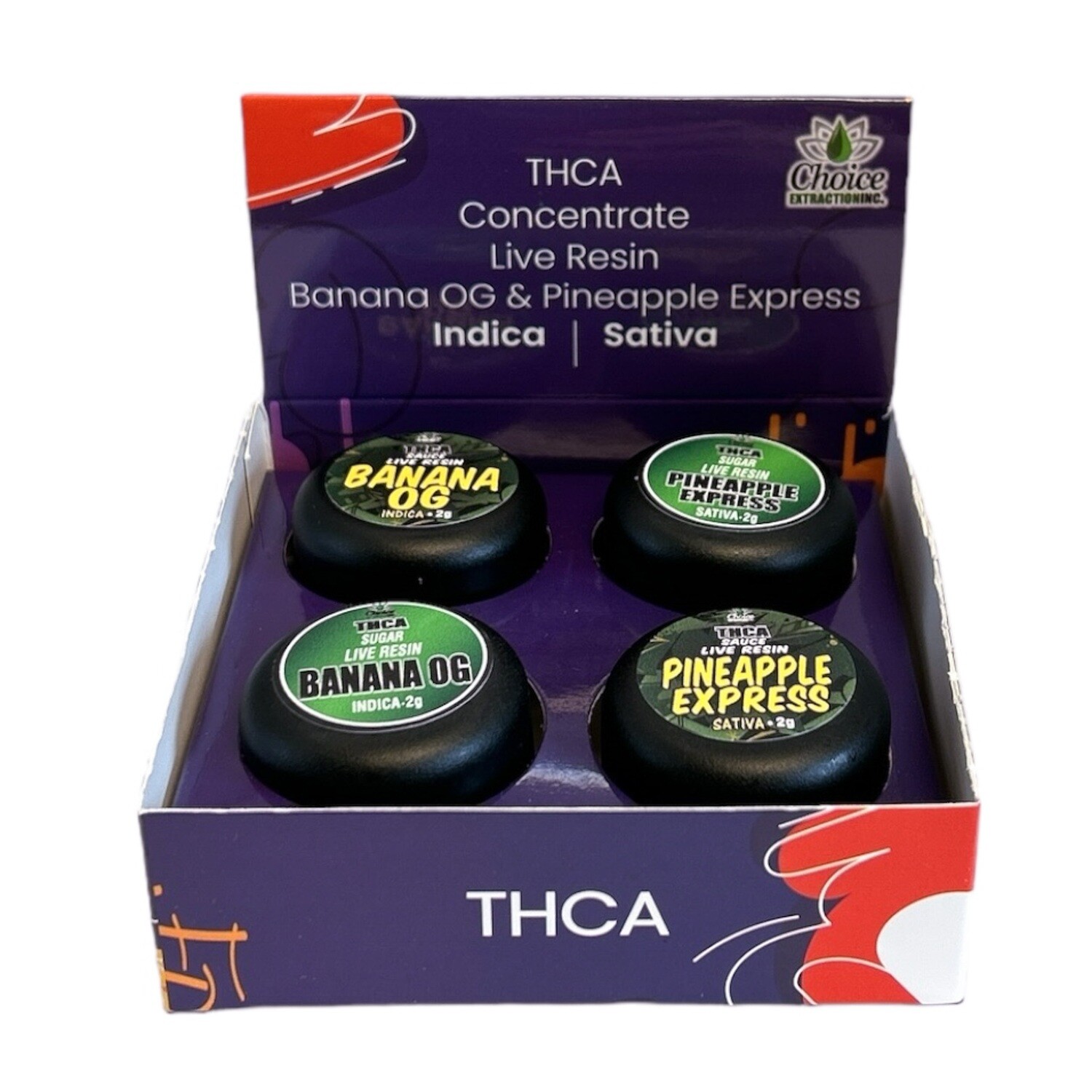 THCA Concentrate CARTON Live Resin - Banana OG & Pineapple Express 2g