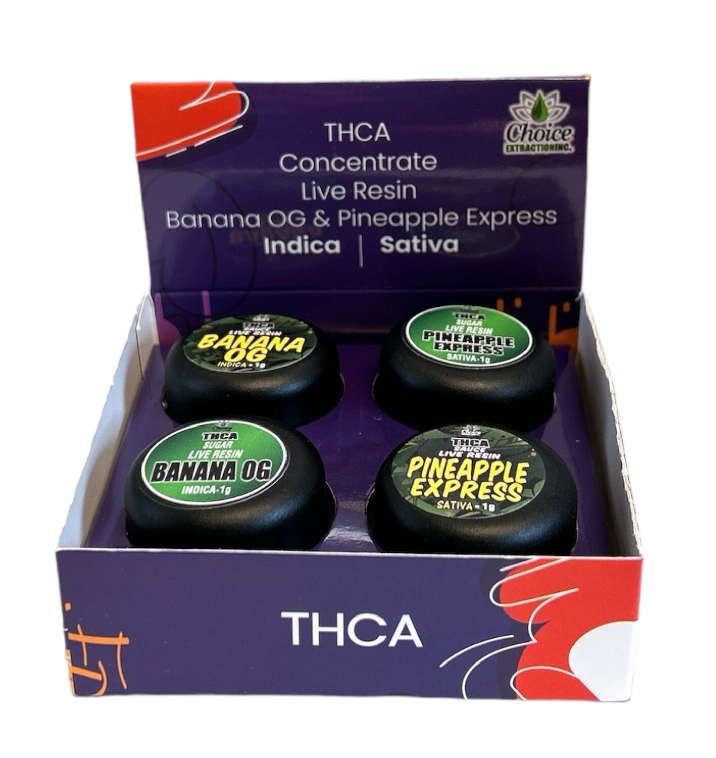THCA Concentrate CARTON Live Resin - Banana OG & Pineapple Express 1g
