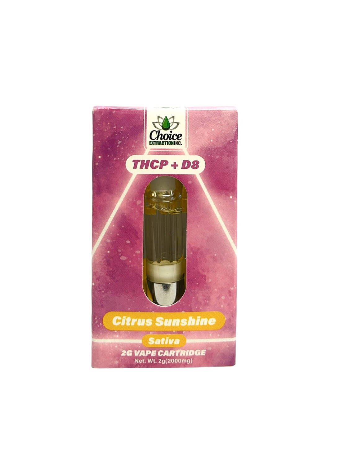 THCP + D8 Vape Cart - Citrus Sunshine 2mL - Sativa