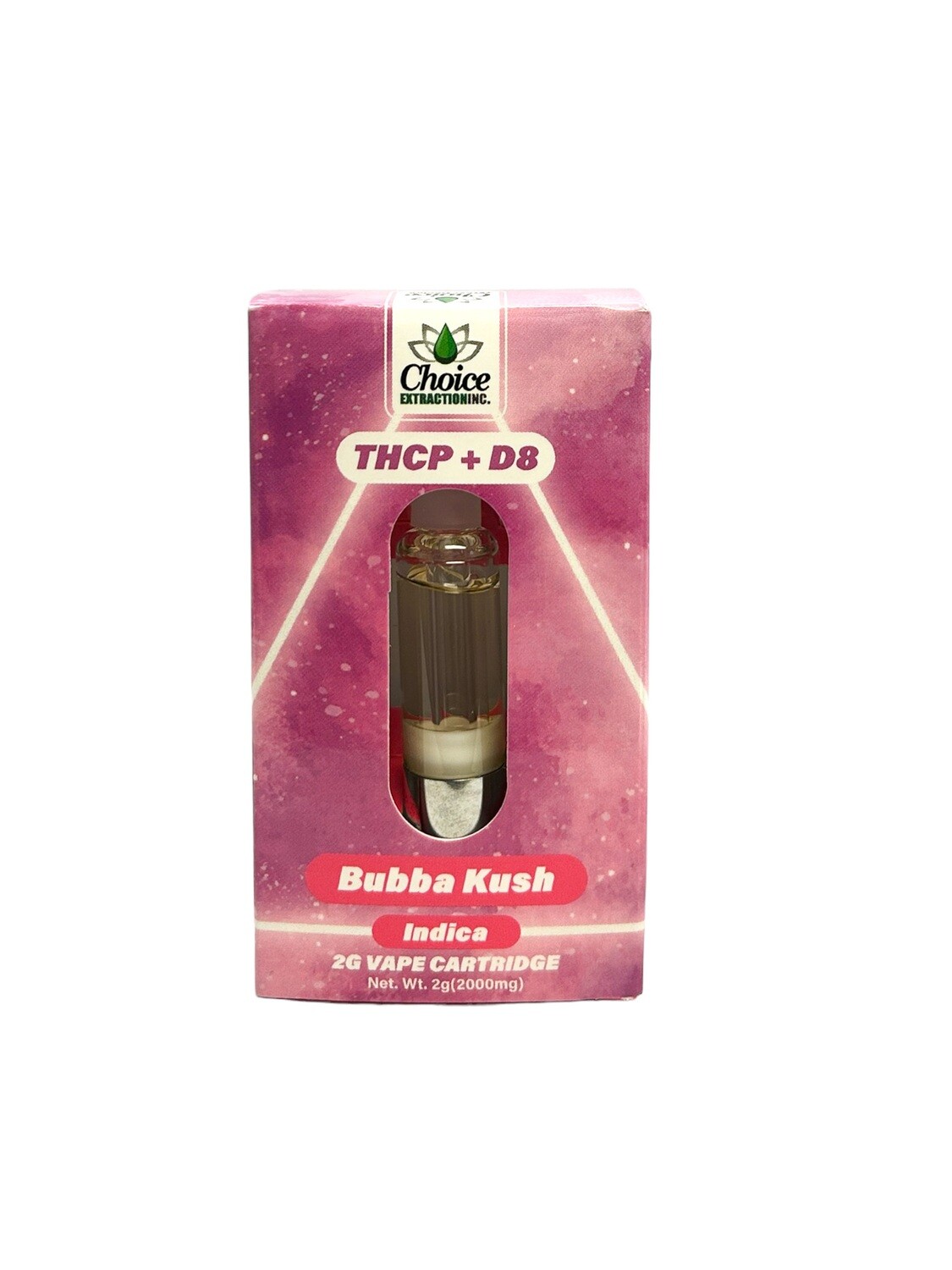 THCP + D8 Vape Cart - Bubba Kush 2mL - Indica