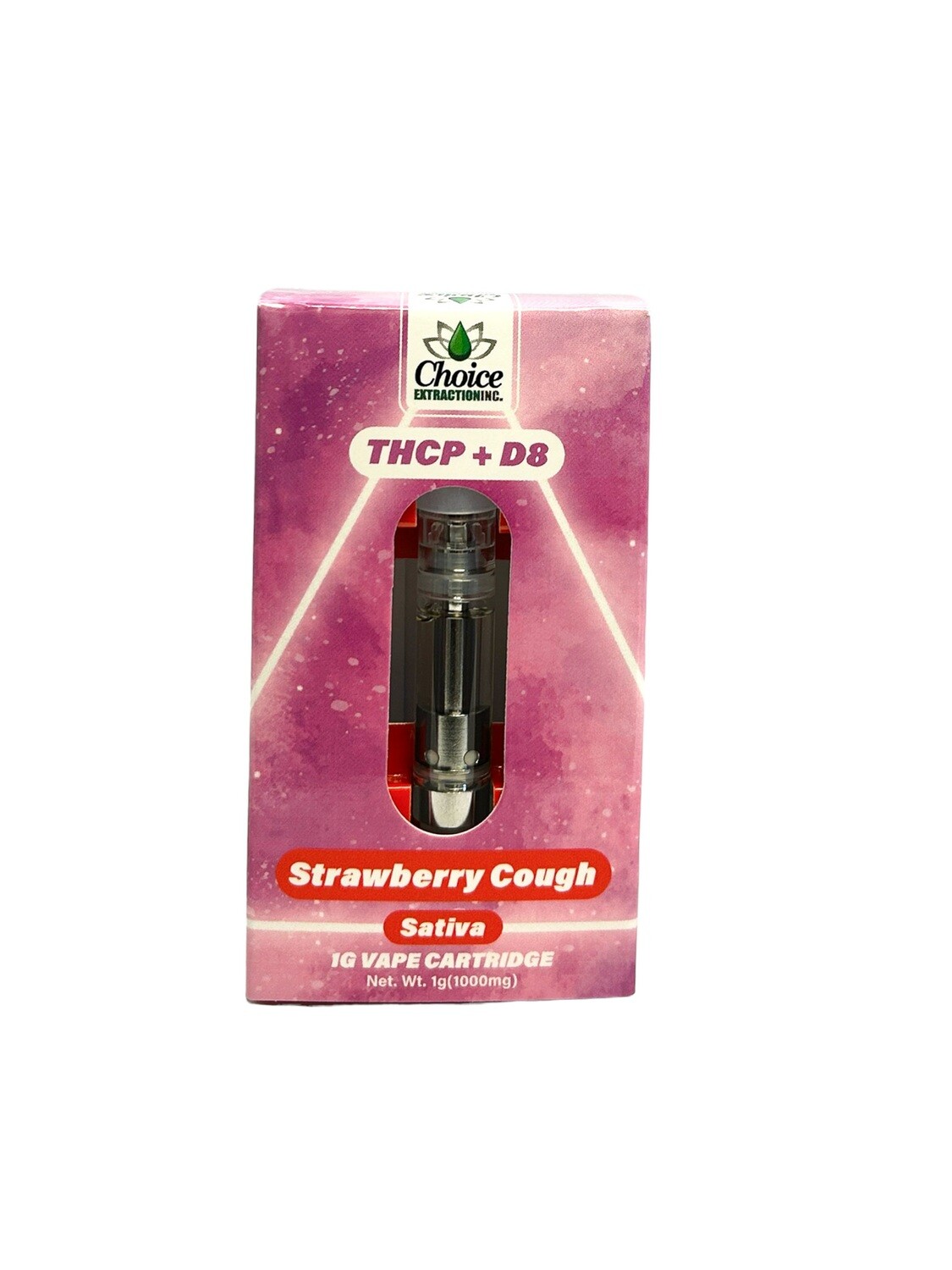 THCP + D8 Vape Cart - Strawberry Cough 1mL - Sativa
