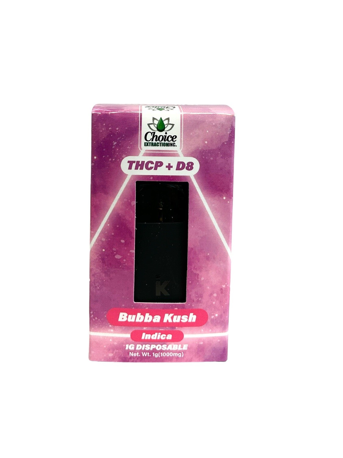 THCP + D8 Disposable - Bubba Kush 1mL - Indica