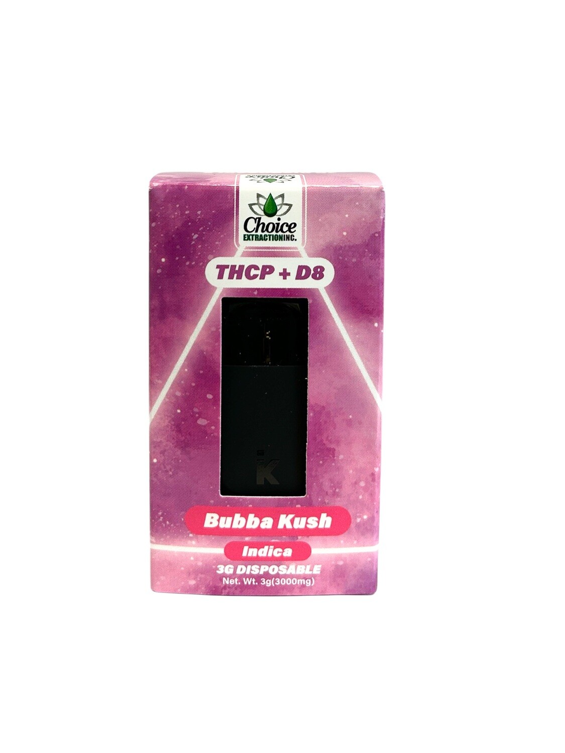 THCP + D8 Disposable - Bubba Kush 3mL - Indica