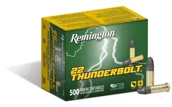 22 Thunderbolt®, 22 LR, 40 Grain, Lead Round Nose, 1255 fps, Caixas de 500 Uni.