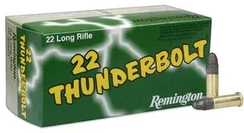 Remington,22 Thunderbolt®, 22 LR, 40 Grain, Lead Round Nose, 1255 fps, Caixas de 50 Uni.