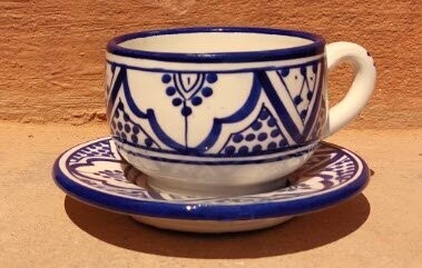 Koffie kop en schotel Royalblue