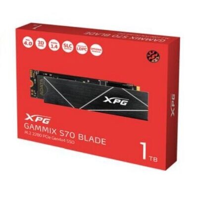 ADATA 1TB XPG GAMMIX S70 Blade M.2 NVMe SSD, M.2 2280, PCIe 4.0, 3D NAND, R/W 7400/5500 MB/s, 740K/740K IOPS, PS5 Compatible, No Heatsink