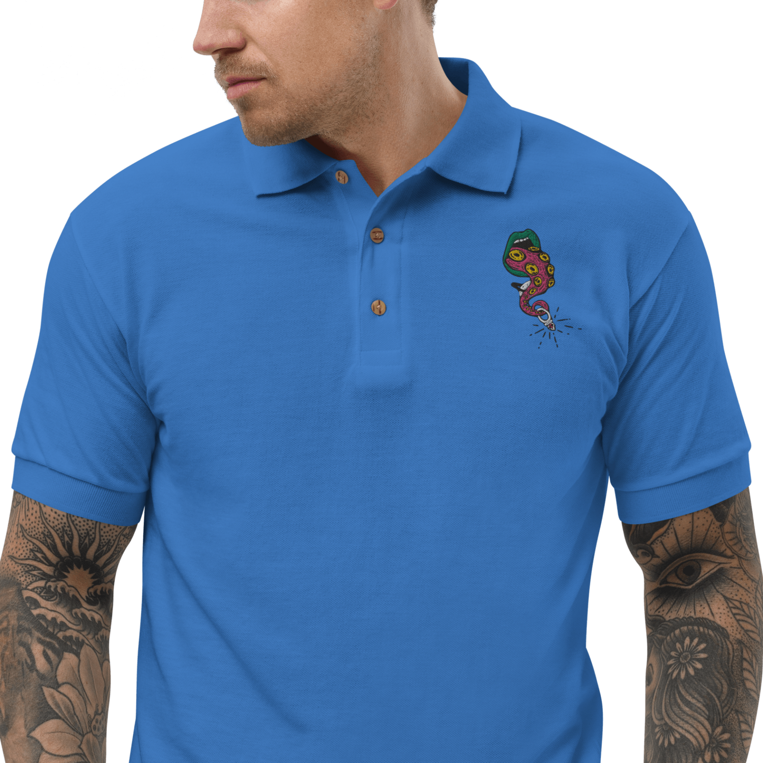 DTO Embroidered Polo Shirt - Blue