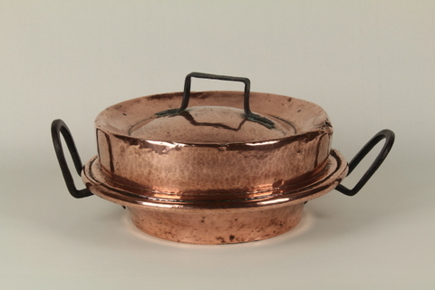 Hand-Hammered Cake Pan (Tourtiere) with unusual lid