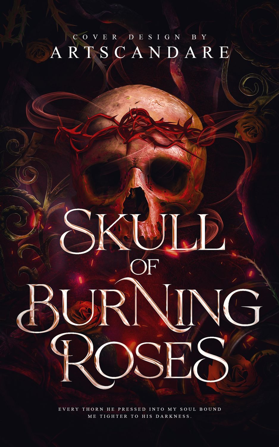 SKULL OF BURNING ROSES