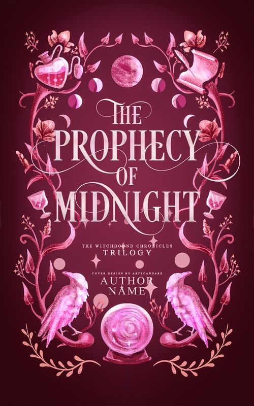 FULLY ILLUSTRATED TRILOGY COVER PACKAGE:  THE ACADEMY OF WITCHES, THE PROPHECY OF MIDNIGHT, THE CURSE BENEATH MIDNIGHT