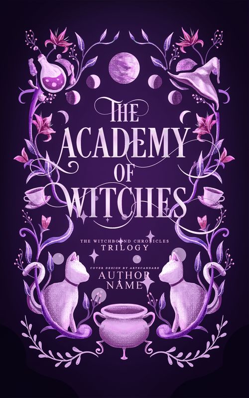 FULLY ILLUSTRATED TRILOGY COVER PACKAGE:  THE ACADEMY OF WITCHES, THE PROPHECY OF MIDNIGHT, THE CURSE BENEATH MIDNIGHT
