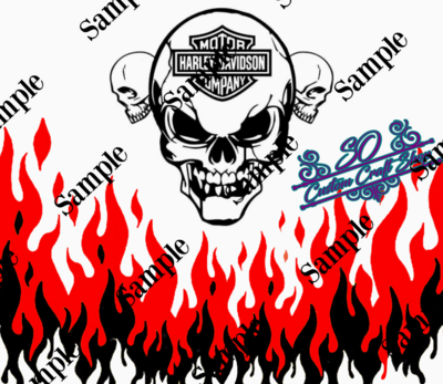 Harley Davidson Flames &amp; Skulls