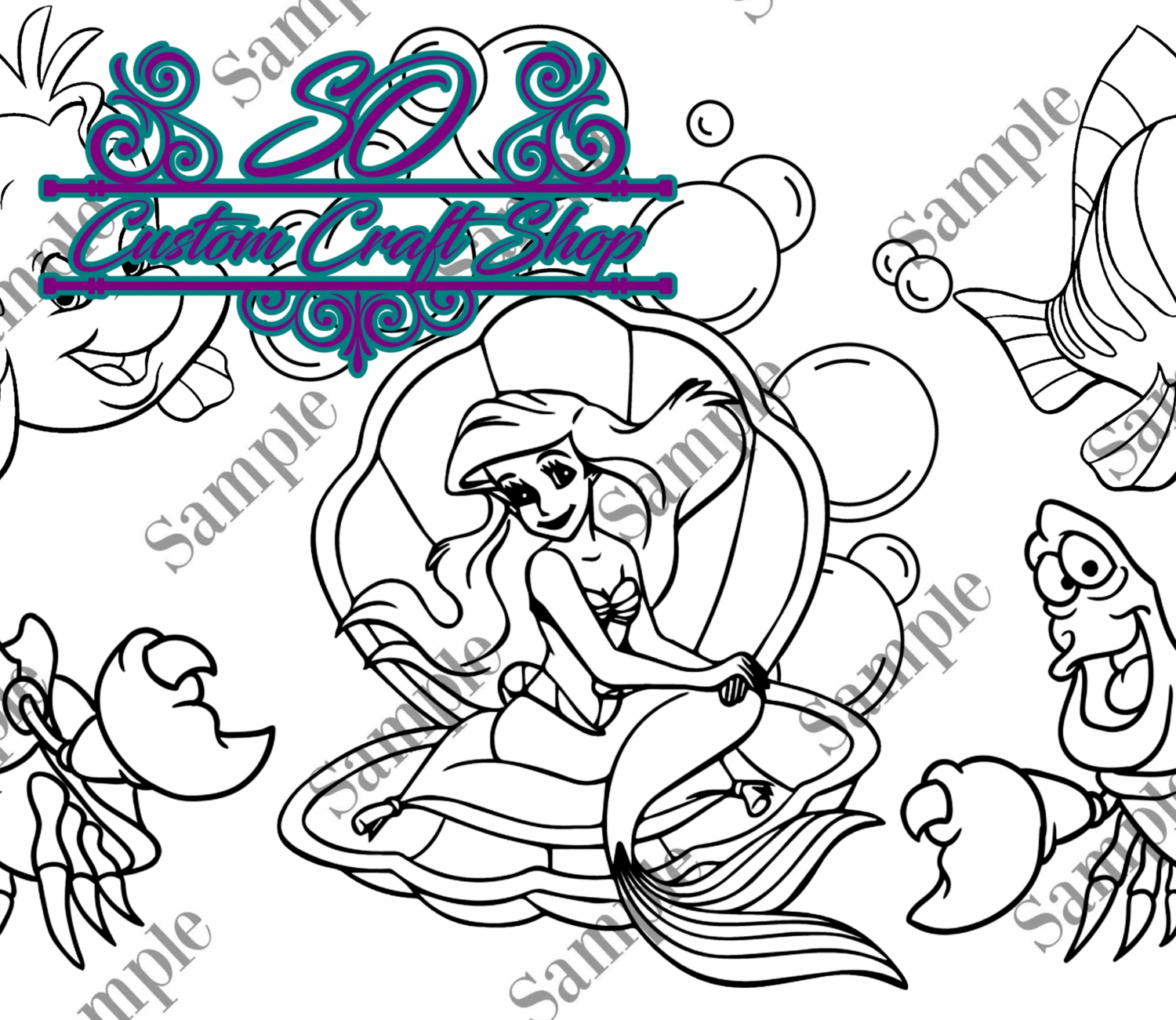 Mermaid and fish