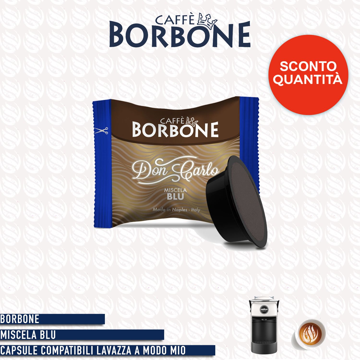 Borbone miscela Blu compatibile Lavazza A Modo Mio - 100 capsule