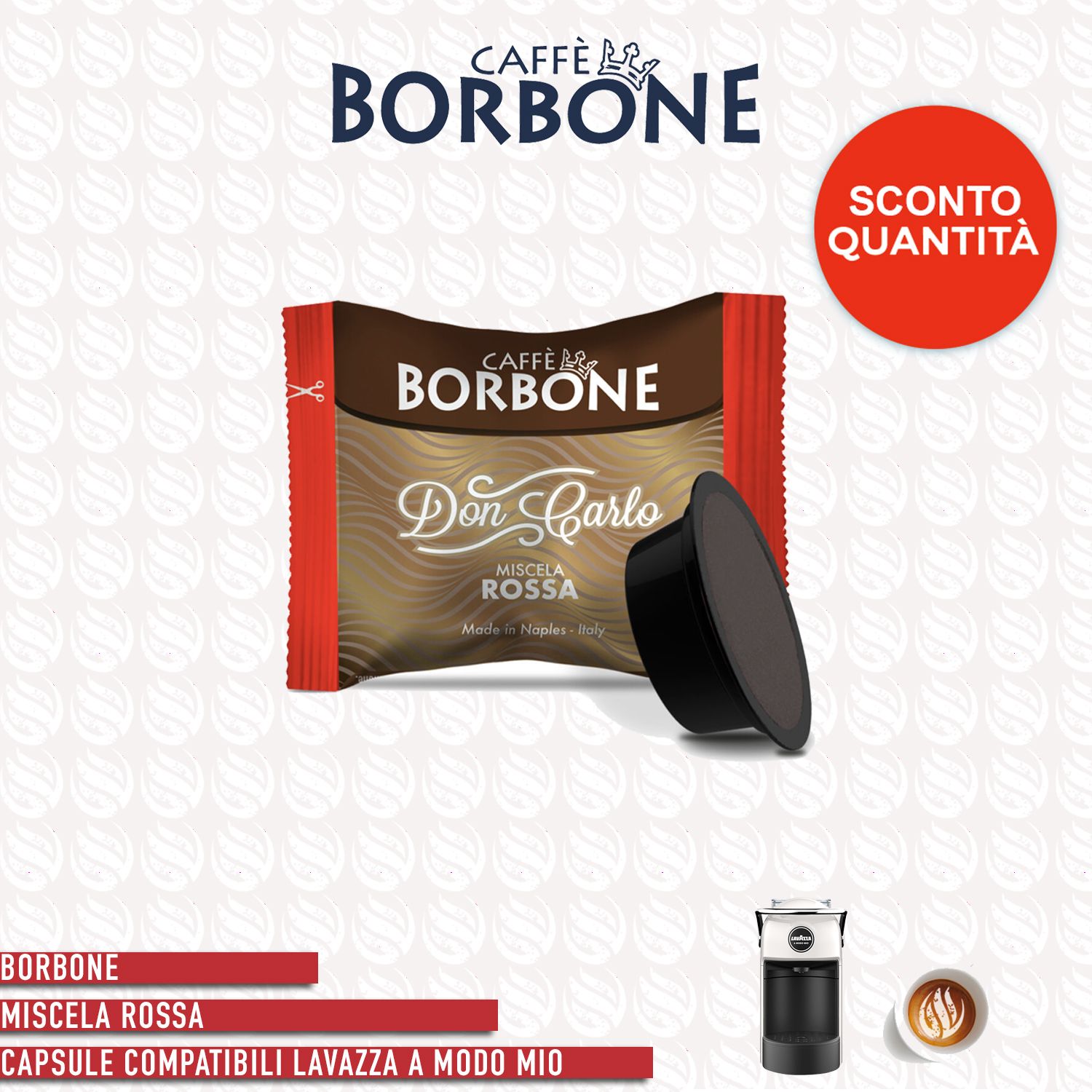 Borbone miscela Rossa compatibile Lavazza A Modo Mio - 100 capsule