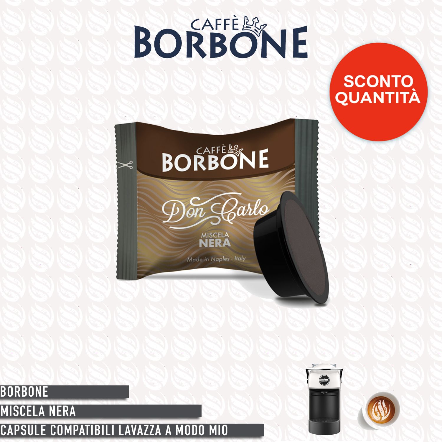 Borbone miscela Nera compatibile Lavazza A Modo Mio - 100 capsule
