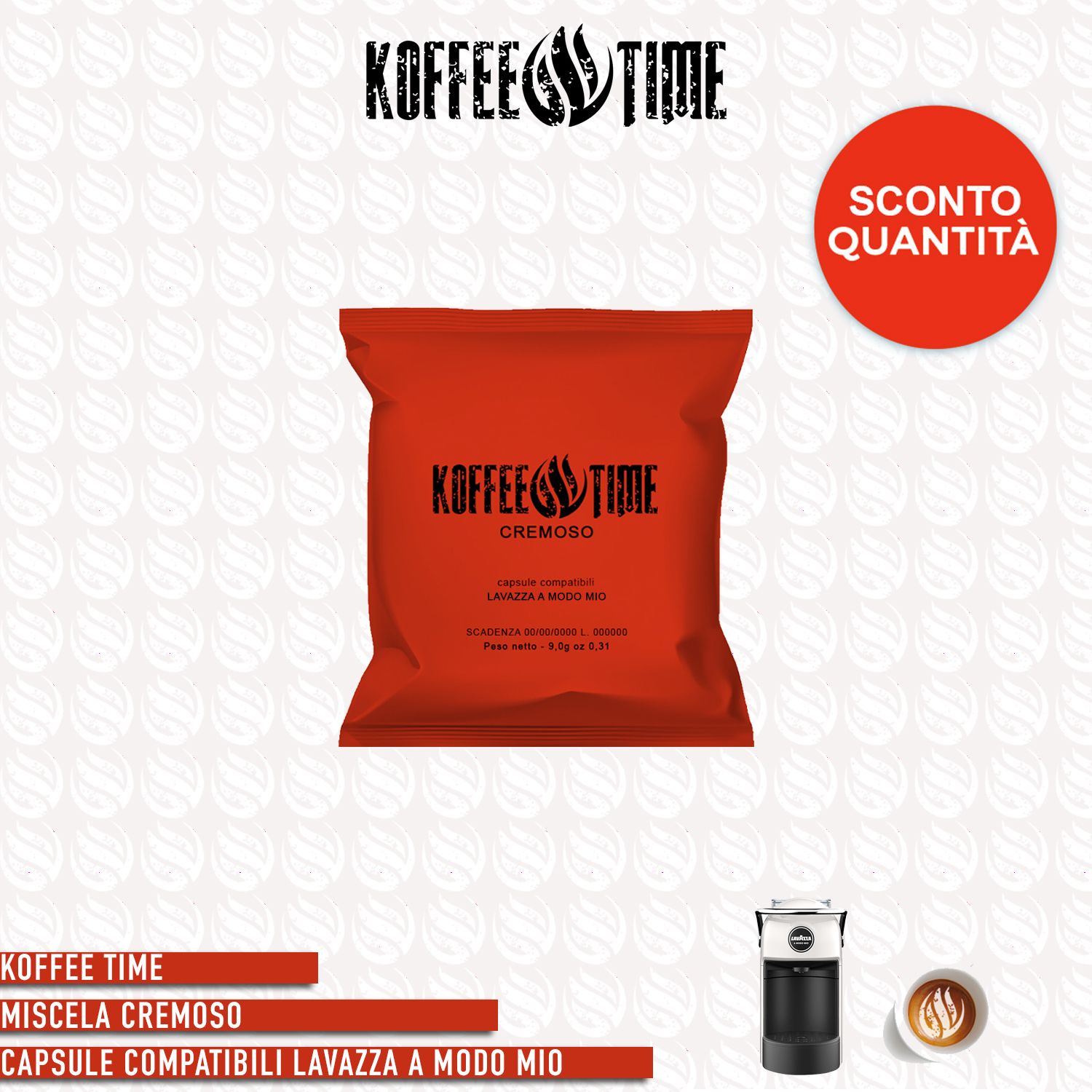 Koffee Time miscela cremoso compatibile A Modo Mio – 50 capsule