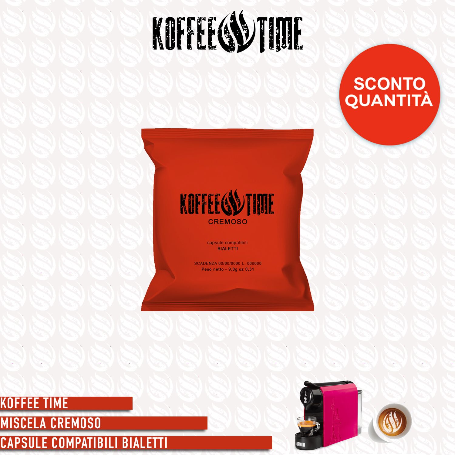 Koffee Time miscela cremoso compatibile Bialetti - 50 capsule