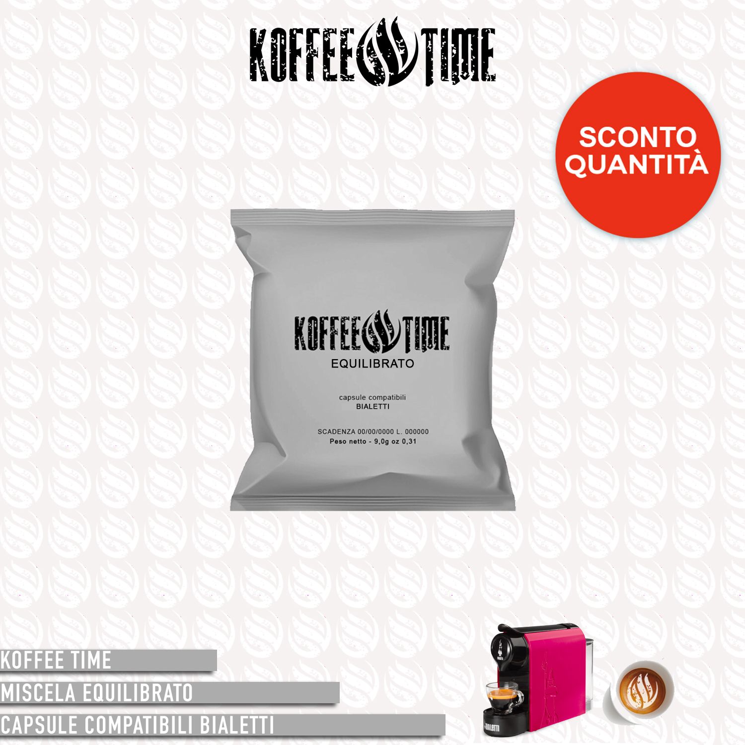 Koffee Time miscela equilibrato compatibile Bialetti - 50 capsule