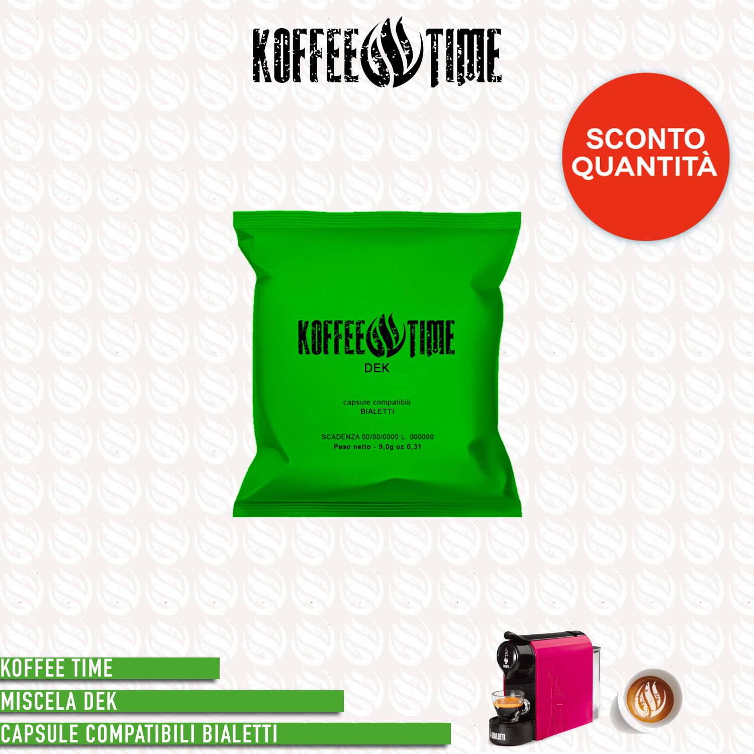 Koffee Time miscela dek compatibile Bialetti - 50 capsule