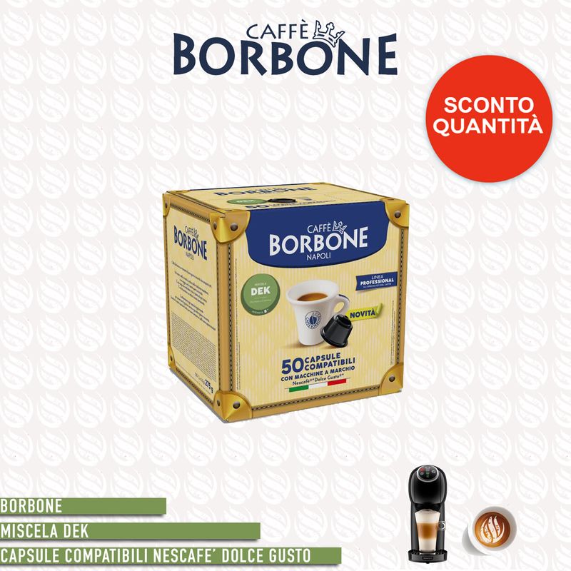 Borbone miscela Dek compatibile Nescafé Dolce Gusto - 50 capsule