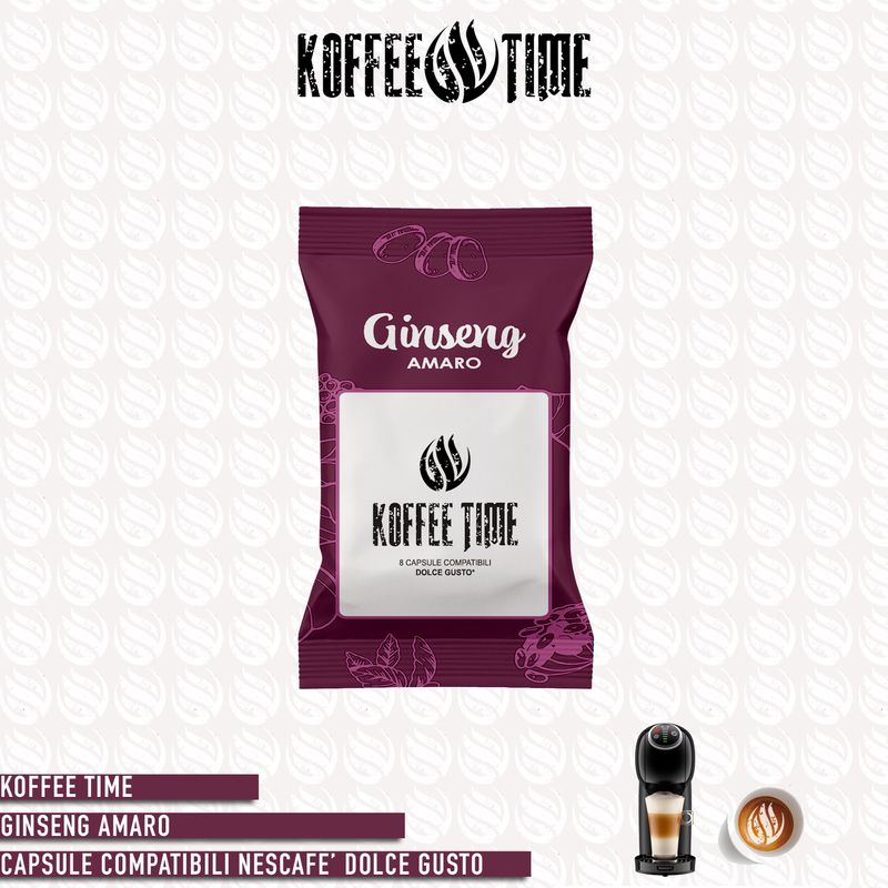 Koffee Time solubile Ginseng amaro compatibile Nescafé Dolce Gusto 8cp