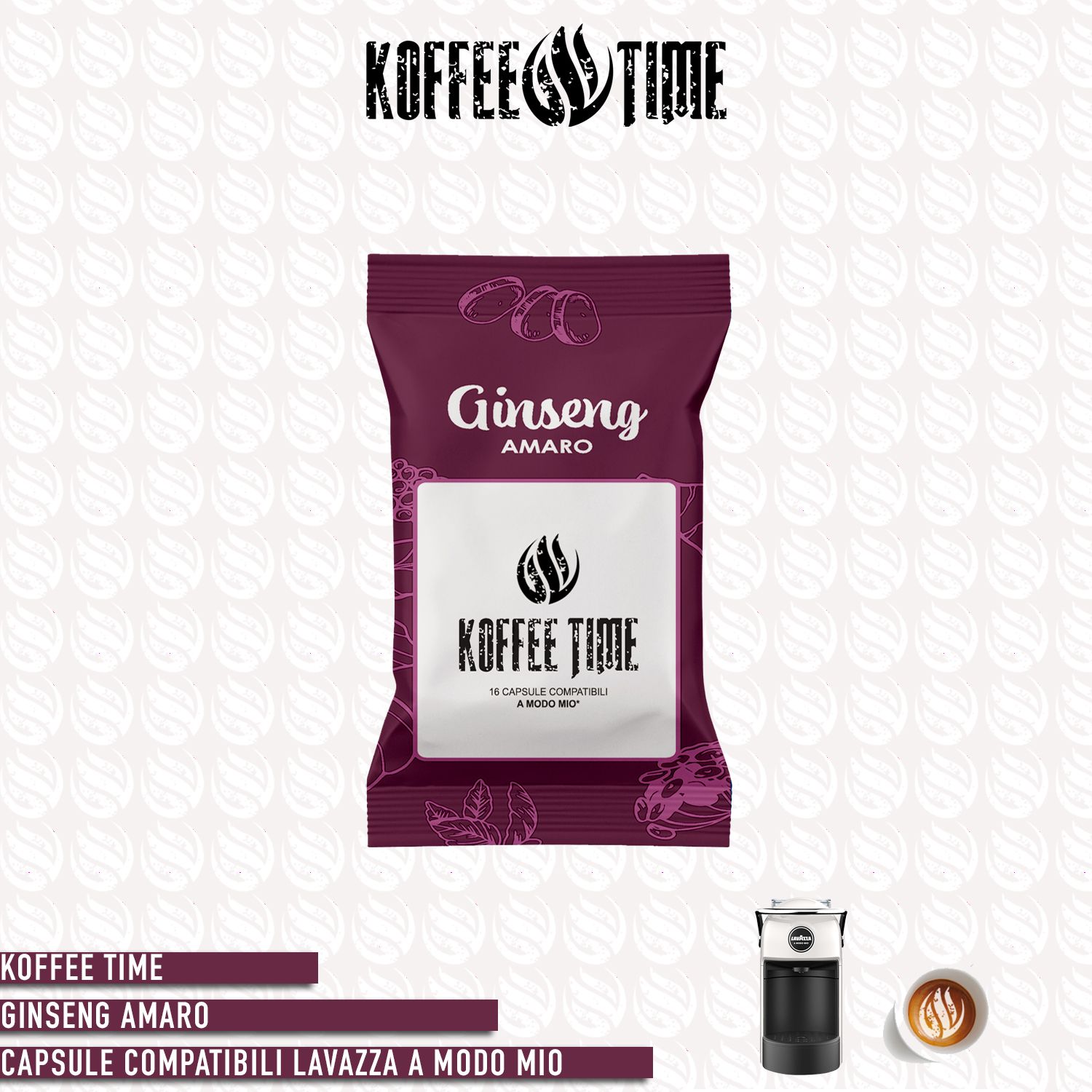 Koffee Time solubile Ginseng amaro compatibile A Modo Mio 16cp
