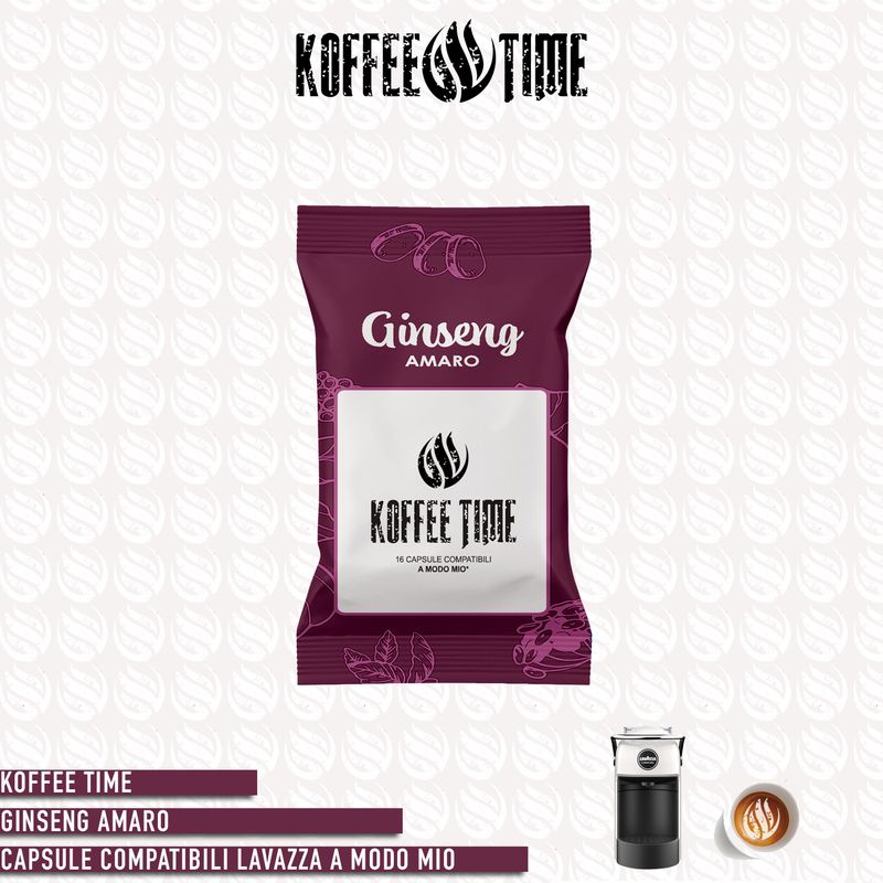 Koffee Time solubile Ginseng amaro compatibile A Modo Mio 16cp