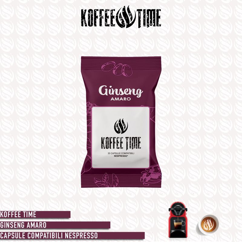 Koffee Time solubile Ginseng amaro compatibile Nespresso 20cp