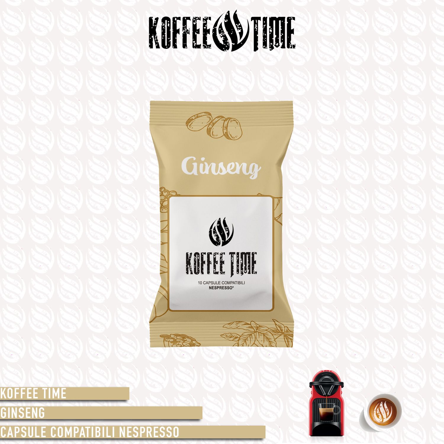 Koffee Time solubile Ginseng compatibile Nespresso 10cp