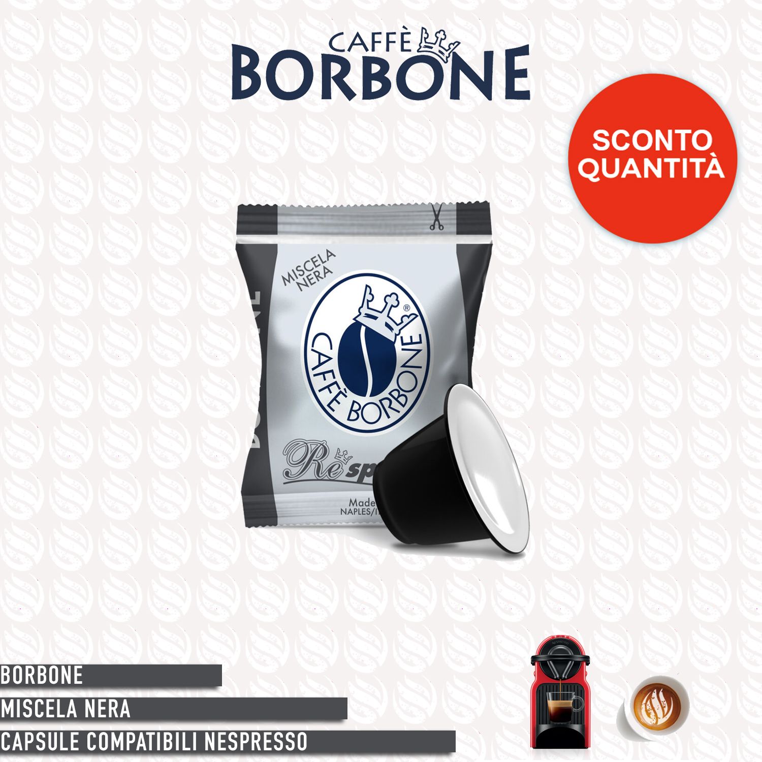 Borbone miscela Nera compatibile Nespresso - 100 capsule