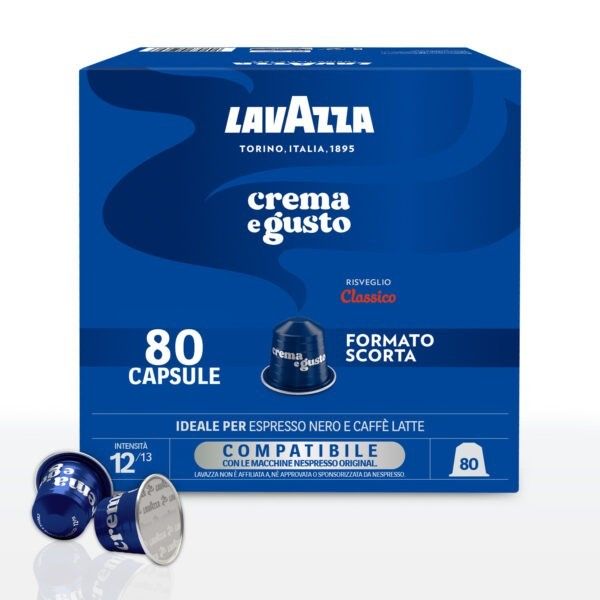 CREMA E GUSTO "CLASSICO"  LAVAZZA COMPATIBILE NESPRESSO IN ALLUMINIO - 80 CAPSULE