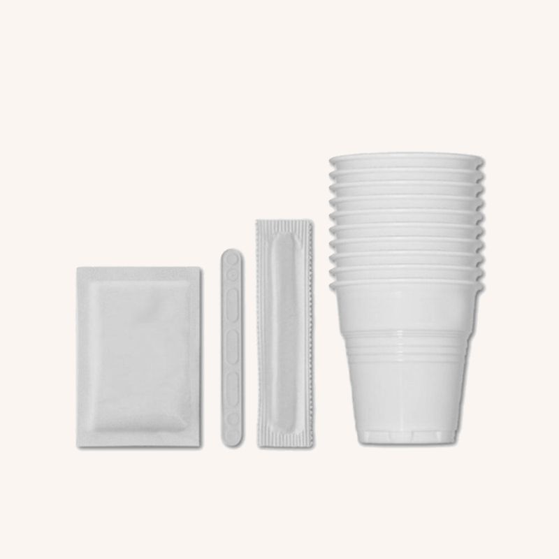 KIT ACCESSORI 100PZ. 100 BICCHIERI; 100 PALETTE; 100 ZUCCHERO