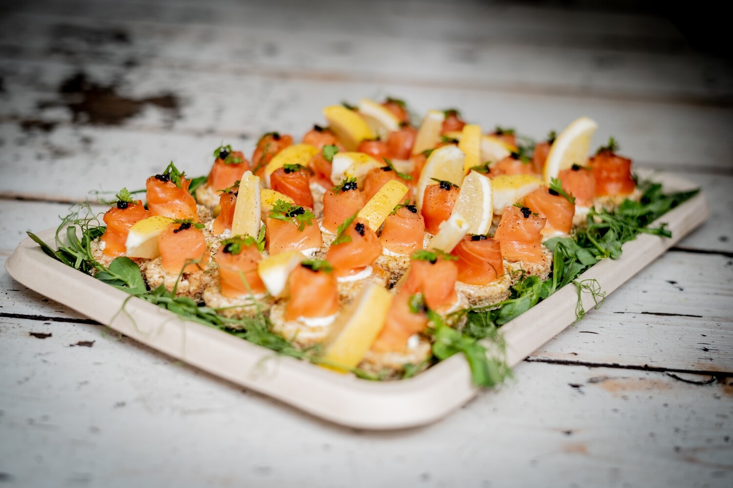 Smoked Salmon, Lumpfish and Cream Cheese Bruschetta